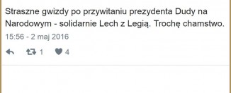 kibice wygwizdali Prezydenta