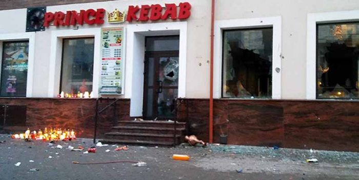 Demolują kebab w Ełku! fYlm! Zamieszki w Ełku!